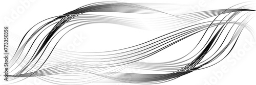 Abstract Black and White Pattern with Waves. Striped Linear Texture. Raster. 3D Illustration