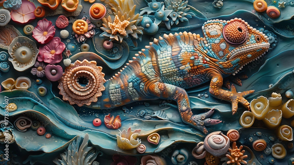 Obraz premium A colourful chameleon