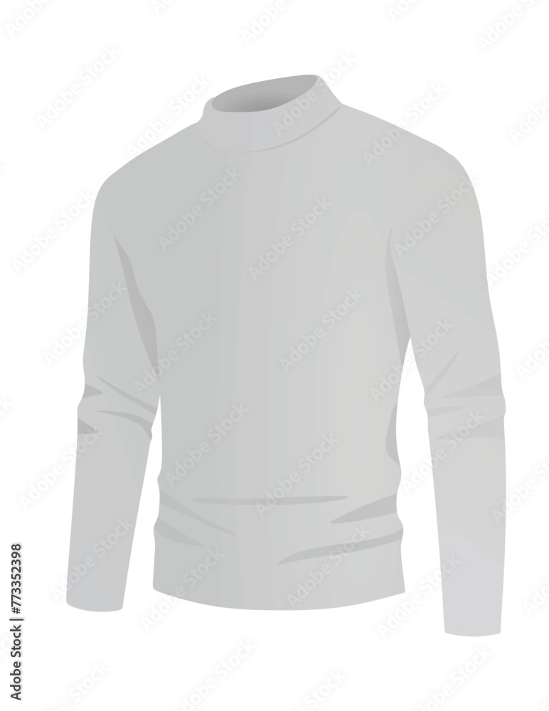 Grey long neck t shirt. vector illustration Grey long neck t shirt. vector illustration