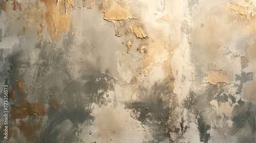 Grunge gold and grey background with some stains on it. photo