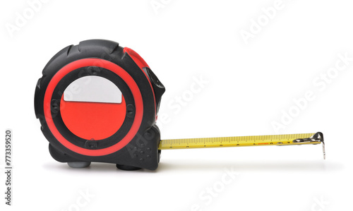 Side view of self-retracting tape measure