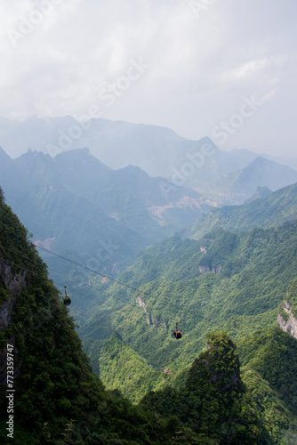 Zhangjiajie, China - September 29 2015: Geological wonders and natural rock pillars in Zhangjiajie National Park in Hunan China