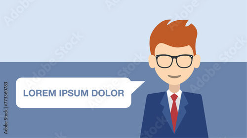 Infographics. Happy successful young man. Vector illustration