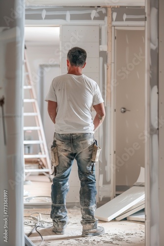 Maintenance worker with a bag and a set of tools on his belt Generative AI © València