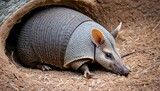 An Armadillo Curling Up To Sleep In Its Den