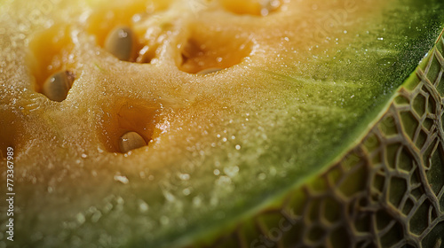 Zbliżenie na plasterek melona miodowego © Kumulugma