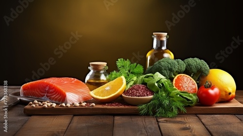 Healthy eating and diet concept. natural food on table