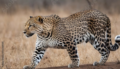 A Leopard With Its Powerful Muscles Rippling Benea