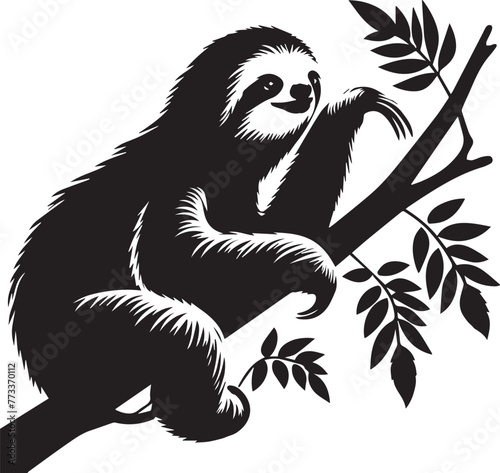  sloth vector  silhouette style 
