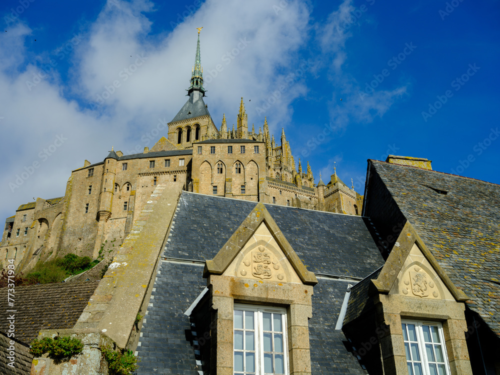 Fototapeta premium The famous Mont-Saint-Michel, located in Normandy's Manche region