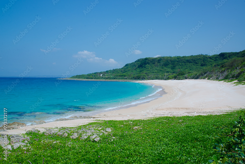 Kenting, Taiwan - May 29 2016: Eluanbi Cape beach and coastline