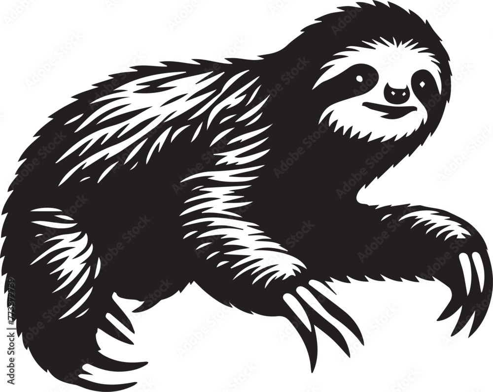 Obraz premium sloth vector silhouette style 