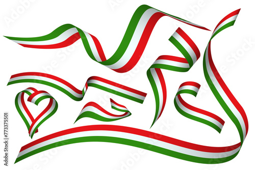Italian flag ribbon set 