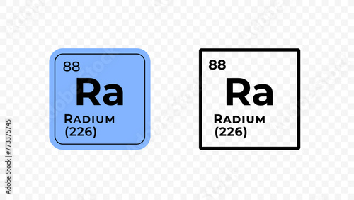 Radium, chemical element of the periodic table vector design photo