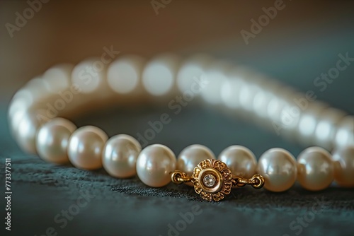 Delicate pearl necklace with a gold clasp for refinement, A refined pearl necklace featuring a delicate gold clasp for added elegance.