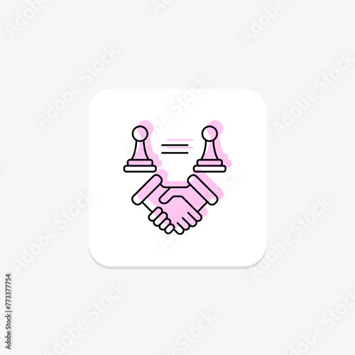 Strategic Alliance icon, alliance, strategic, collaboration, partnership color shadow thinline icon, editable vector icon, pixel perfect, illustrator ai file photo