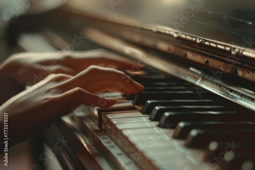 Girl's hands playing the piano