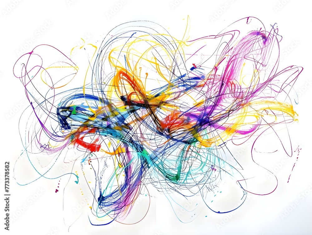 Abstract colorful scribbles - Ai Generated Abstract colorful scribbles - Ai Generated