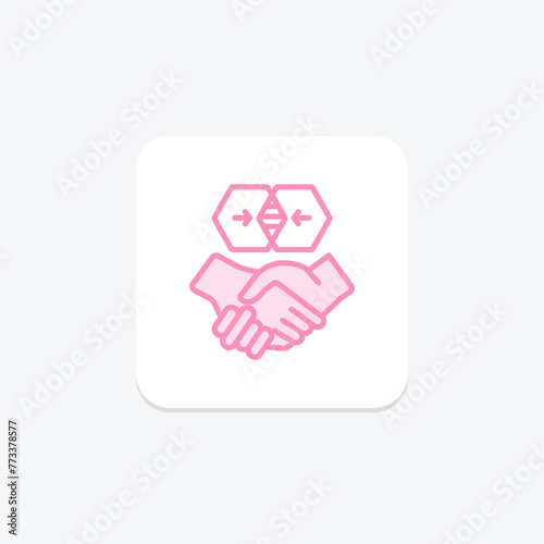 Synergistic Partnership icon, partnership, synergistic, collaboration, teamwork duotone line icon, editable vector icon, pixel perfect, illustrator ai file photo