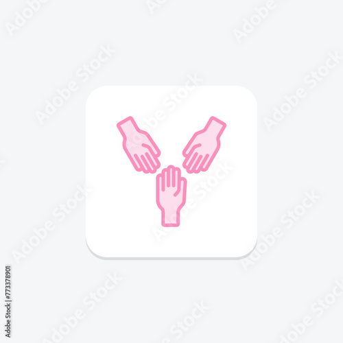 Business Unity icon, business, unity, collaboration, teamwork duotone line icon, editable vector icon, pixel perfect, illustrator ai file photo