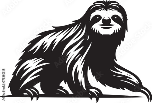  sloth vector  silhouette style 