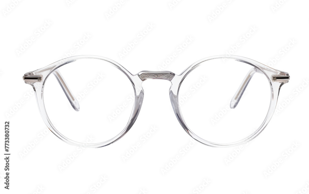A pair of stylish glasses resting on a white background A pair of stylish glasses resting on a white background