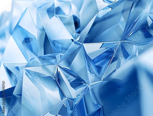 Blue polygon structure abstract - Ai Generated