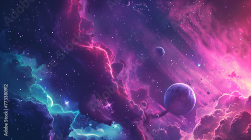Planet in purple like space #773380912