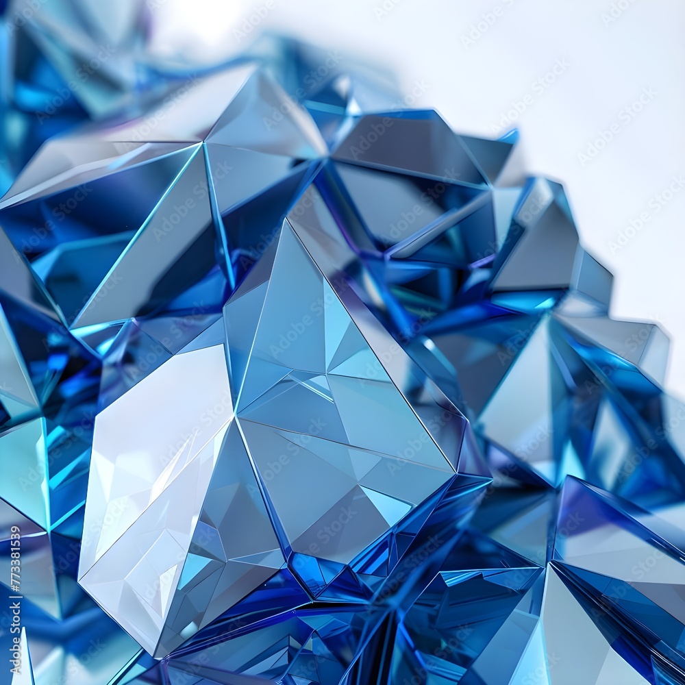 Blue polygon structure abstract - Ai Generated Blue polygon structure abstract - Ai Generated