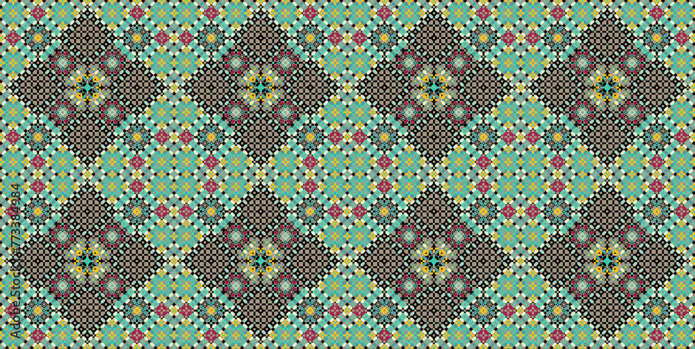 Islamic geometric Seamless pattern for interior decoration, backgrounds, fashion blogs, web posts, website designs, book covers