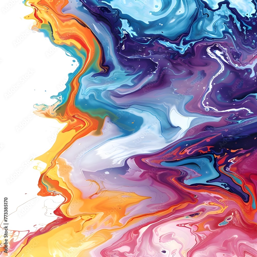 Colorful liquid marble abstract - Ai Generated