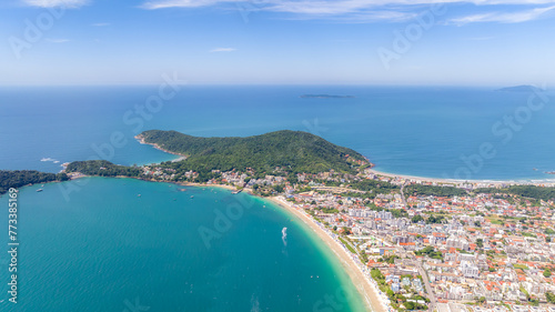 Bombinhas Beach in Santa Catarina. Aerial view taken with a drone. Brazil. photo