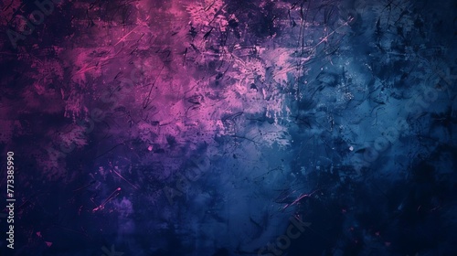 Abstract Dark Blue, Purple, and Pink Retro Vibe Background, Grungy Texture Illustration
