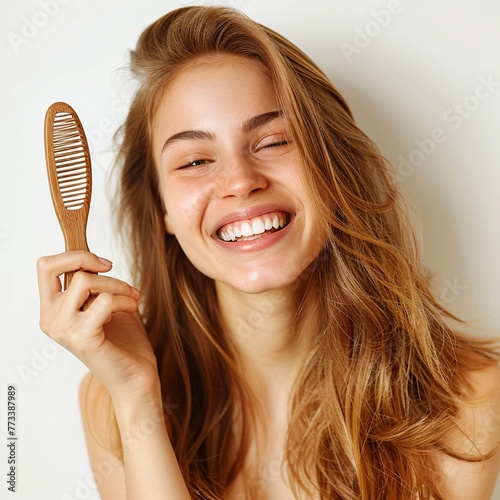 Healthy Beauty: Cheerful Young Woman with Bright and Shine Facial Skin