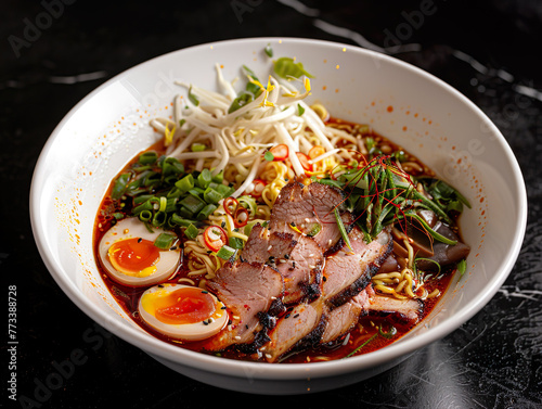 Deluxe Ramen Bowl with Char Siu Pork and Soft Boiled Egg