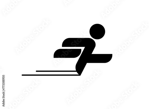 Abstract simple letter F character basic sports in action figure logo design template vector design ide
Running icon isolated on white background. Running icon. Running icon vector