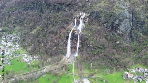 Acquafraggia waterfalls in Valchiavenna valley photo