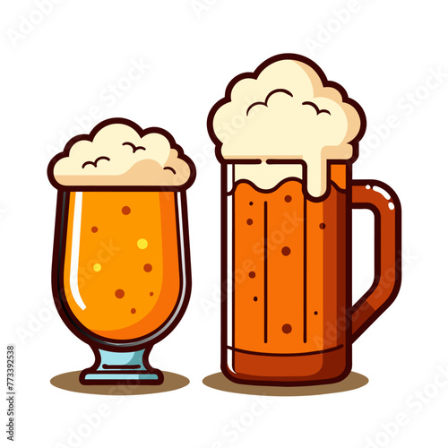 A cheerful trio of beer mugs toasting to good times, with frothy heads spilling over.