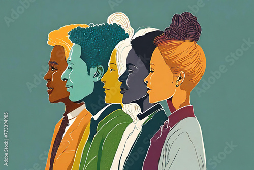 A diverse group of individuals standing side by side, facing the camera.