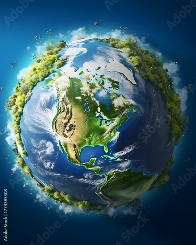 Earth day concept with globe  nature and eco friendly environment