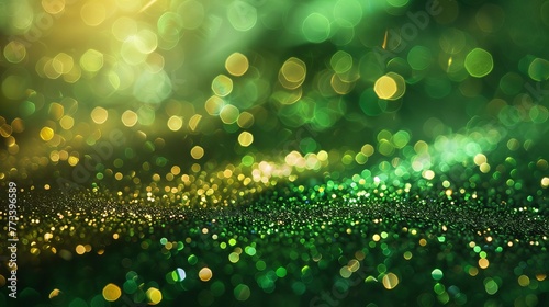 Festive St. Patrick's Day Celebration with Vibrant Green and Gold Elements, Abstract Photo