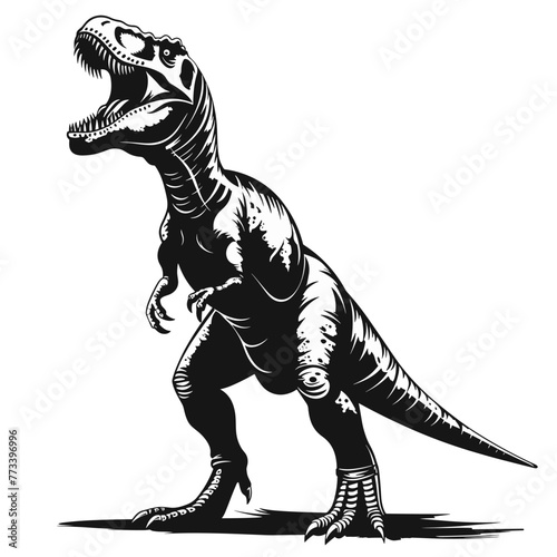 Tyrannosaurus rex vector illustration isolated on white background.