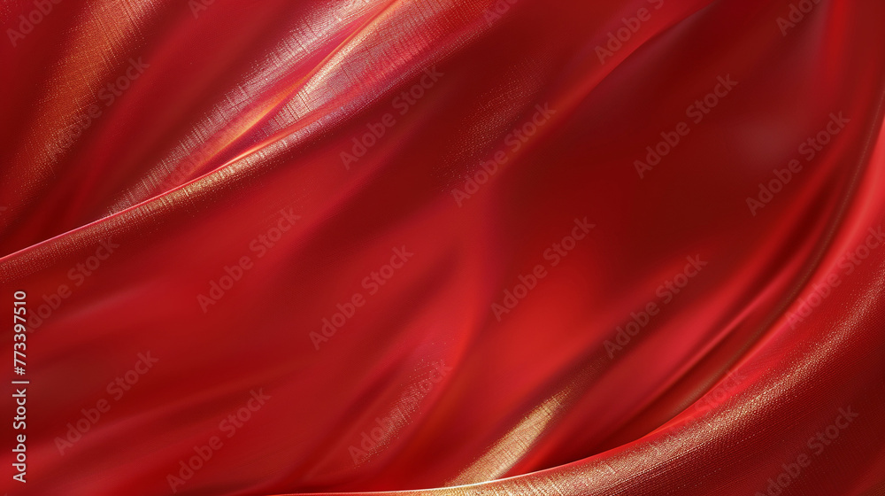 Obraz premium Red satin background with some smooth lines in it. AI.