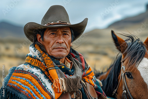 Native Hispanic Rider with Hat