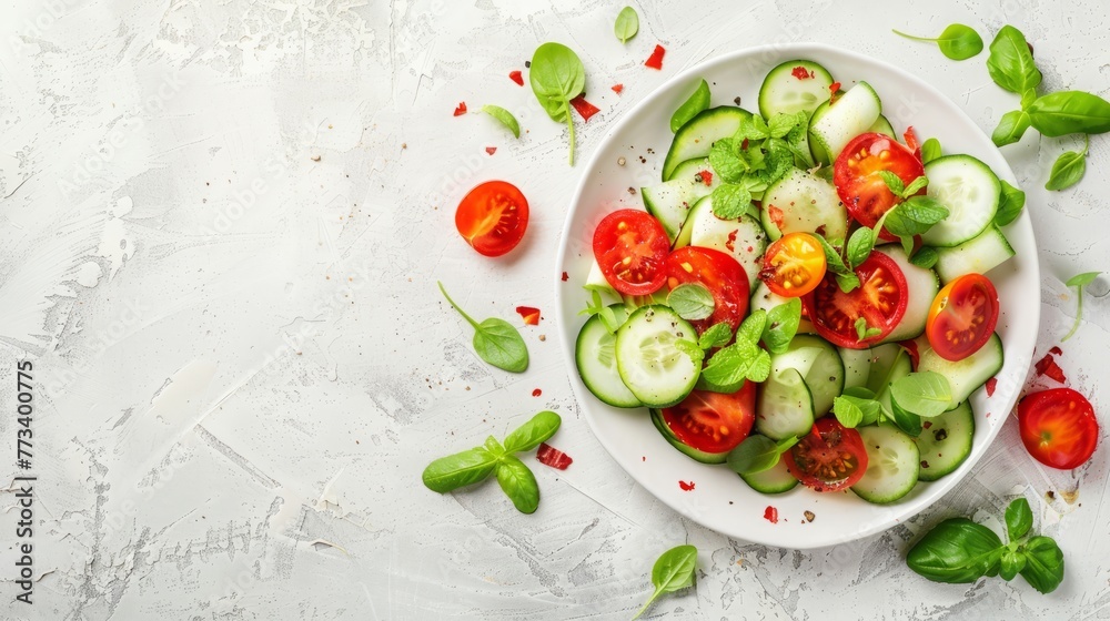 fresh chopped vegetables for salad background. fresh chopped vegetables for salad background.