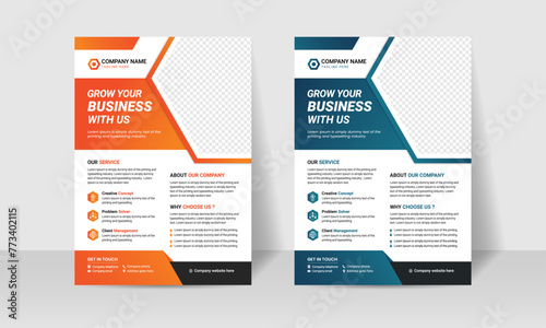 Corporate business flyer design template, Creative design for business, flyer in A4 template