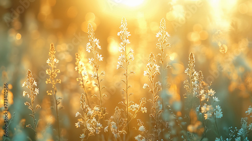 Abstract spring and summer background, beautiful meadows and softly diffused light create a dreamlike quality.