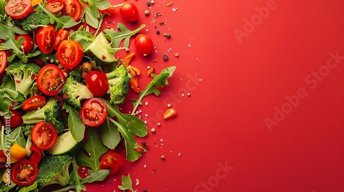 fresh chopped vegetables for salad background. © Yahor Shylau 