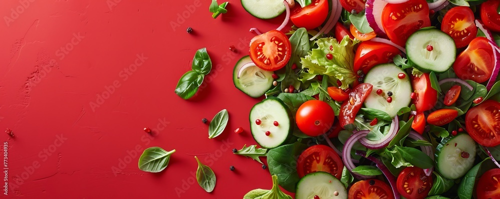 fresh chopped vegetables for salad background. fresh chopped vegetables for salad background.