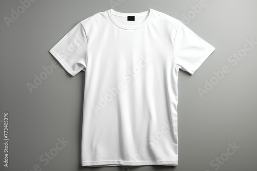 White t-shirt mockup template for design print, grey background